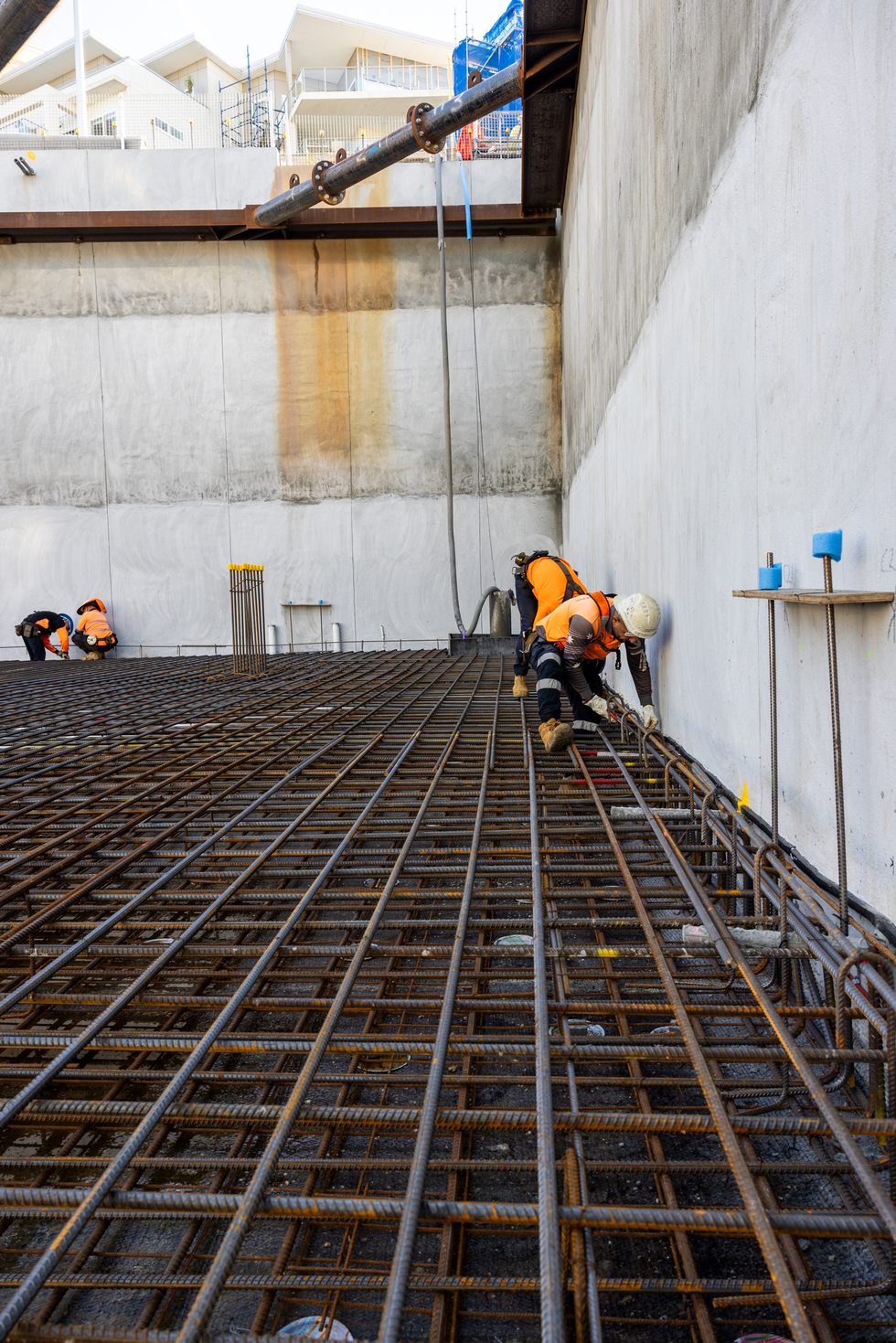 Belmont Mars Building — overhead view of reinforcement and formwork