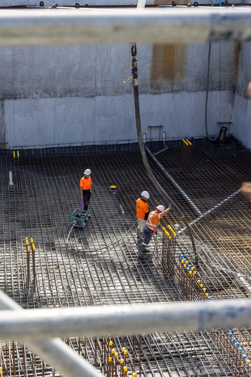Concrete finishing works, Belmont Mars Building
