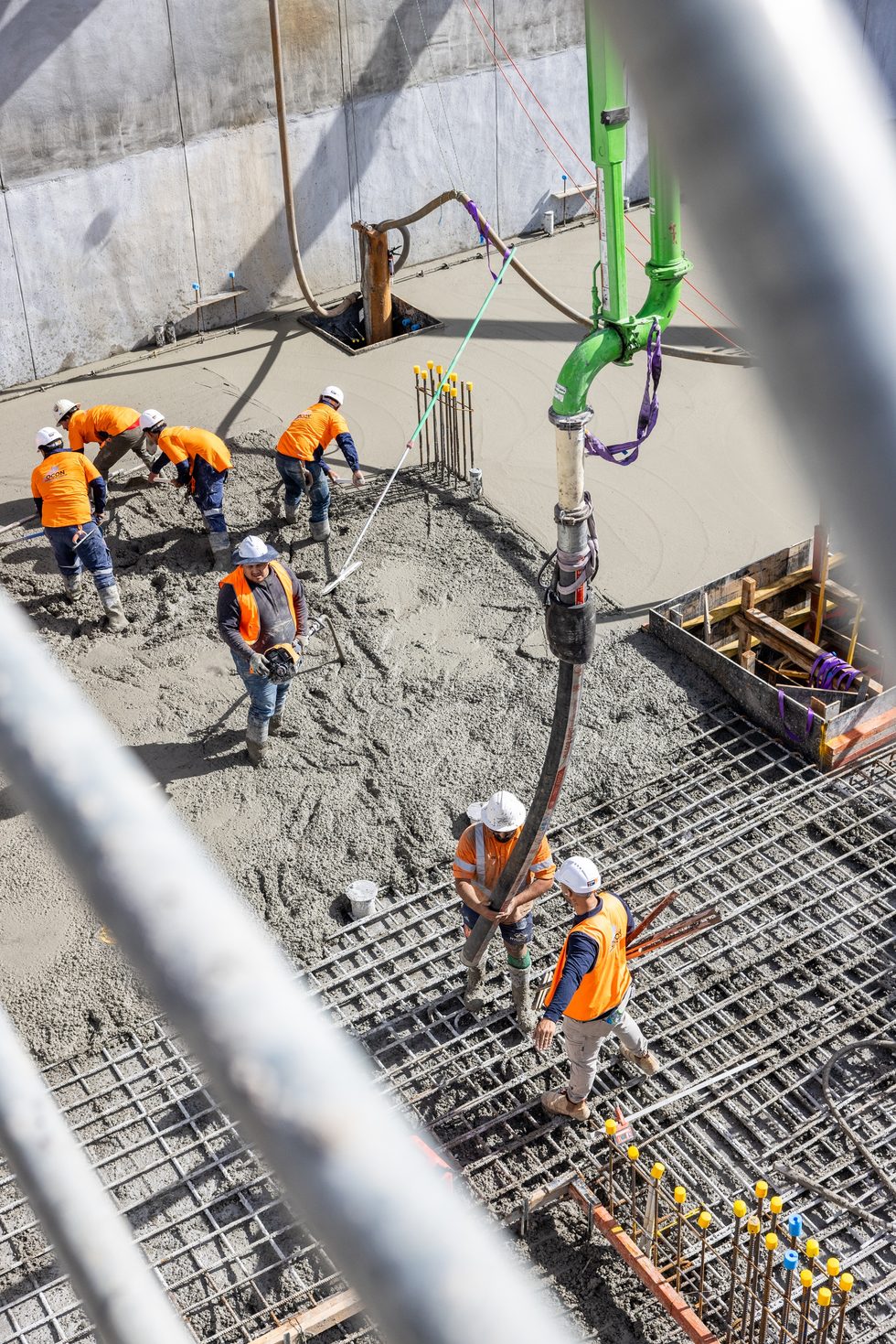 Concrete finishing works, Belmont Mars Building