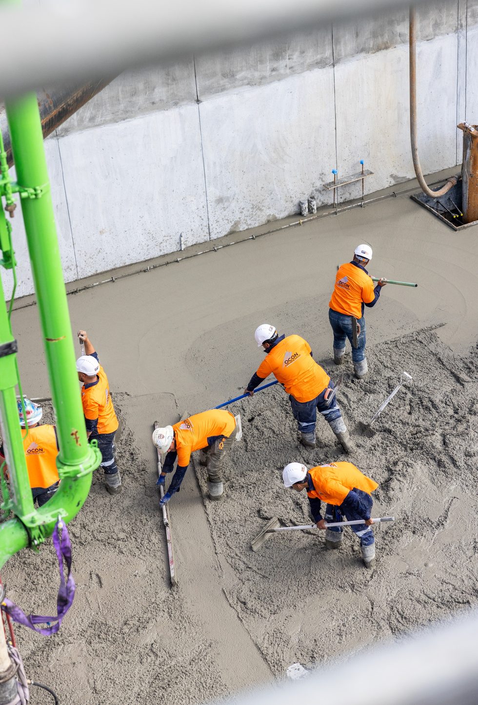 Concrete finishing works, Belmont Mars Building